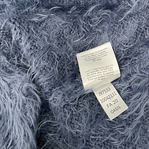 Venus Eyelash Cardigan Plus Size 1X Blue Open Front Soft Cozy Pocket Duster - Picture 5 of 9